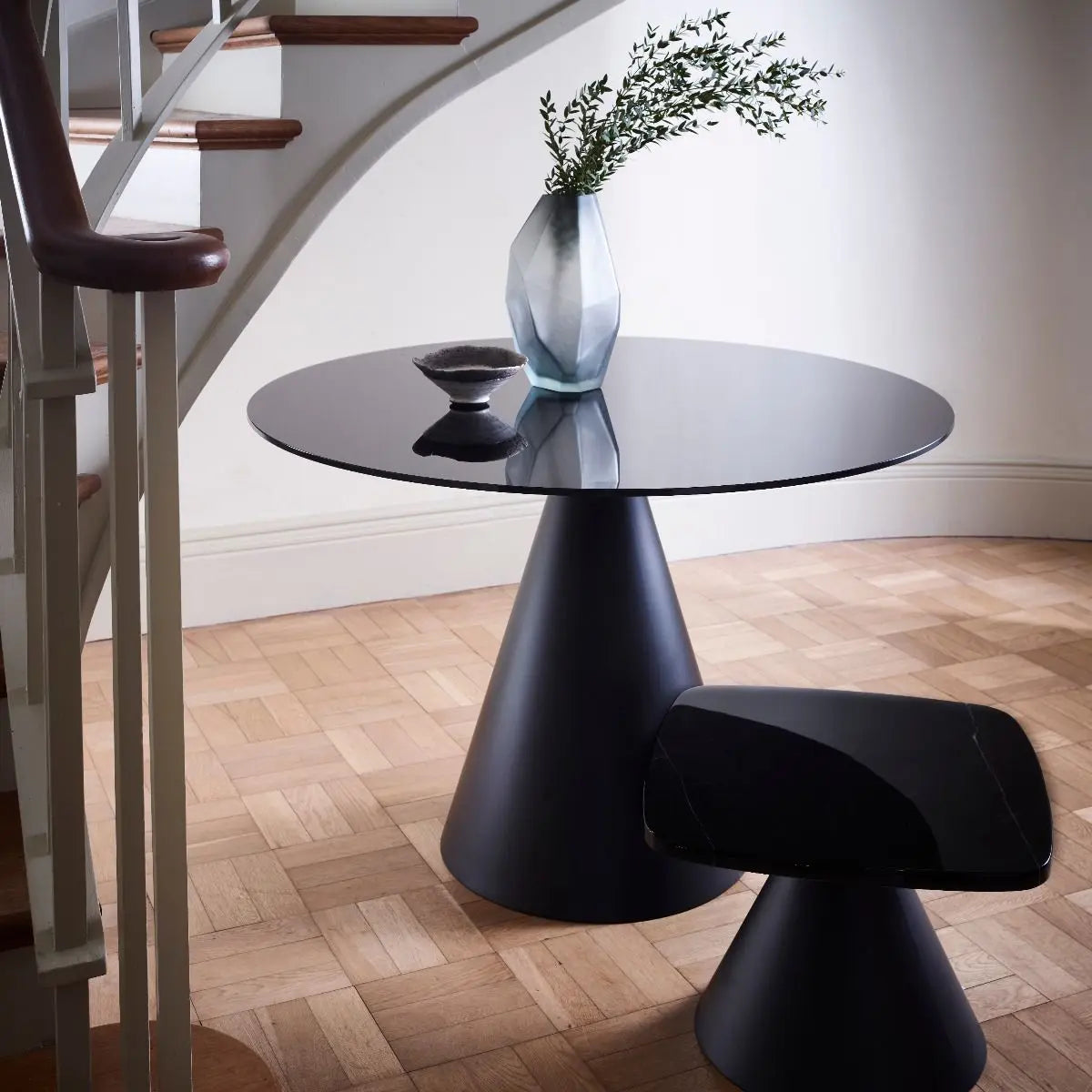 Oscar Square Marble Top Black Base Side Table By Gillmore - Wood Velvet