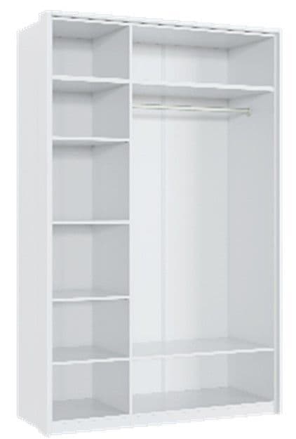 Rado 3 Door White High Gloss Mirrored Wardrobe - Wood Velvet