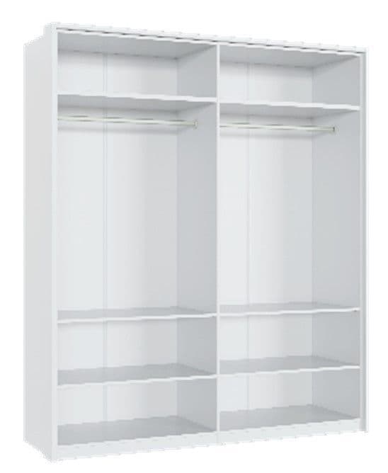 Rado 4 Door White High Gloss Mirrored Wardrobe - Wood Velvet