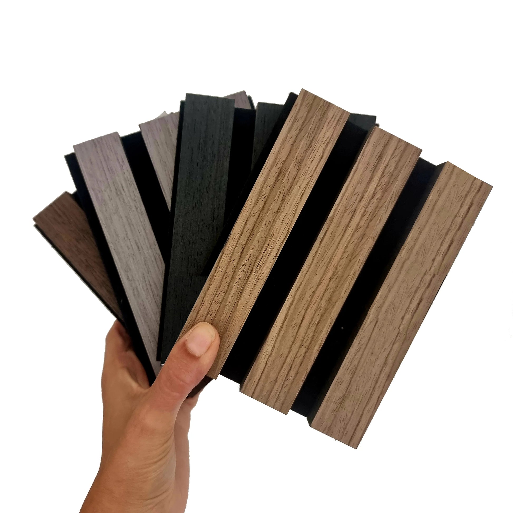 Acoustic Slatted Wall Panels - Black - Wood Velvet