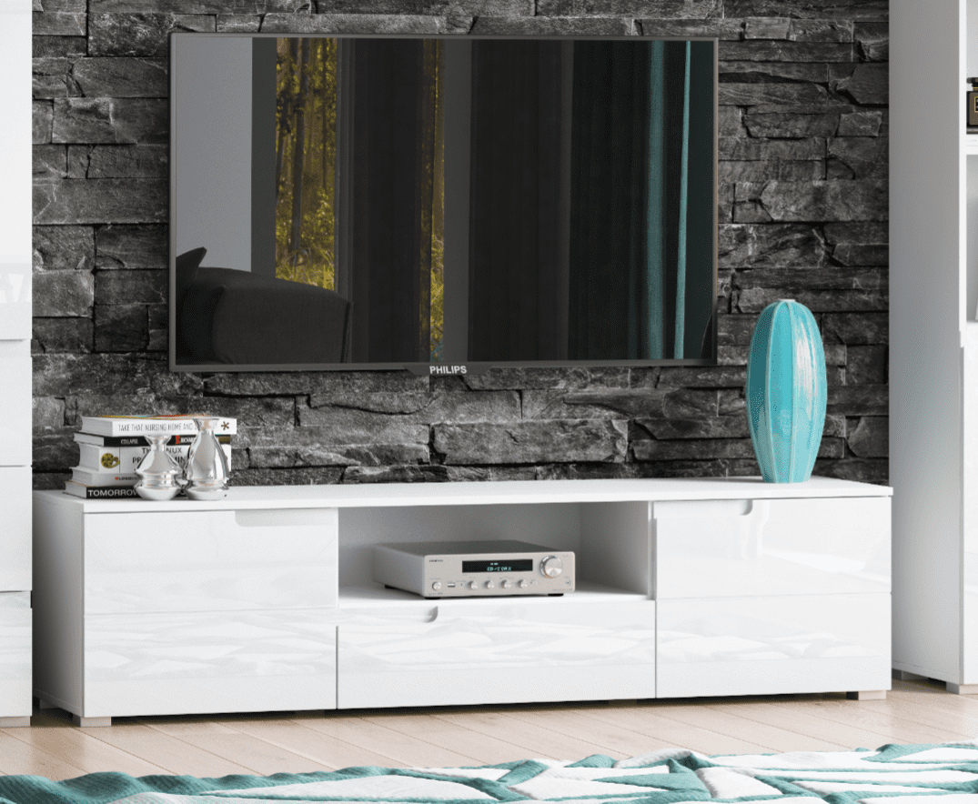 Santino White High Gloss TV Cabinet S9 - Wood Velvet