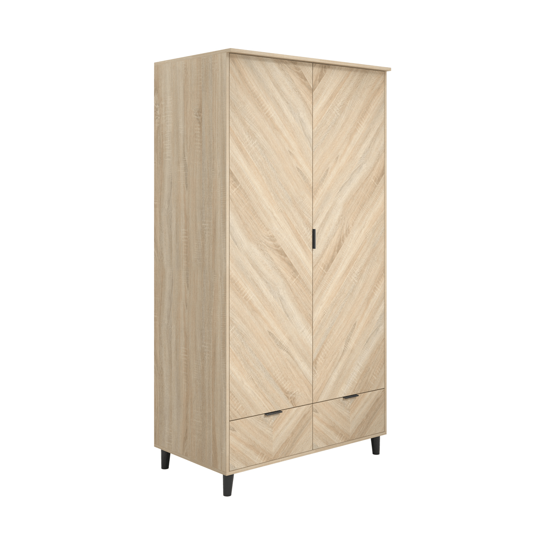 Stockholm Chevron Double Wardrobe - Wood Velvet