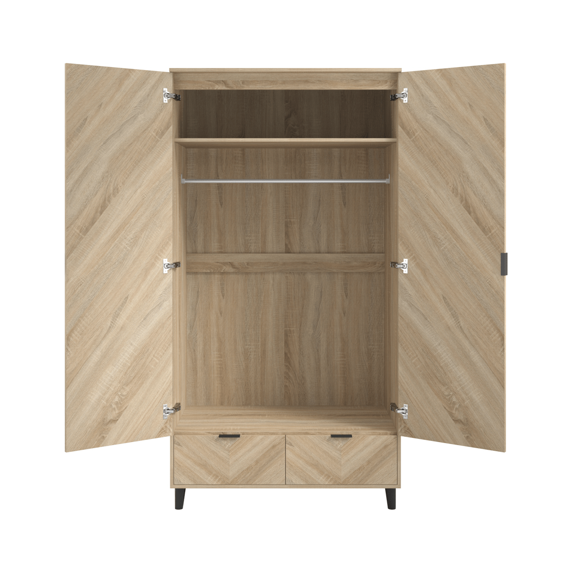 Stockholm Chevron Double Wardrobe - Wood Velvet