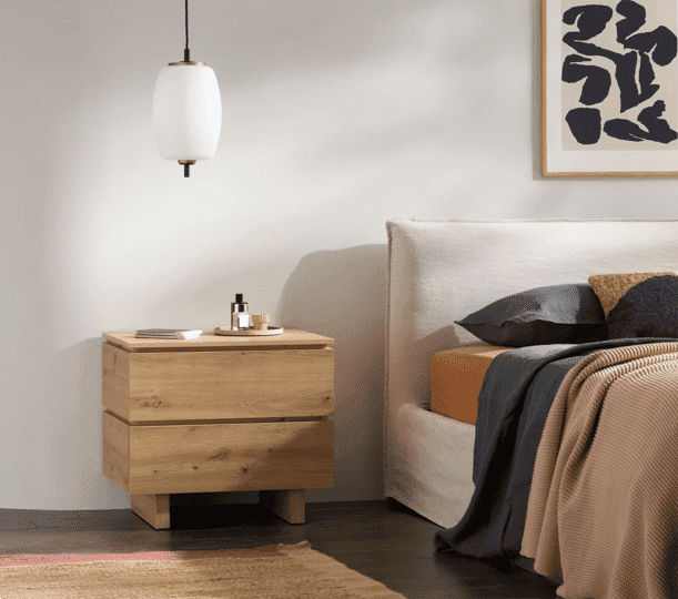 Texas Artisan Oak Effect 2 Drawer Bedside P8AEER22 - Wood Velvet