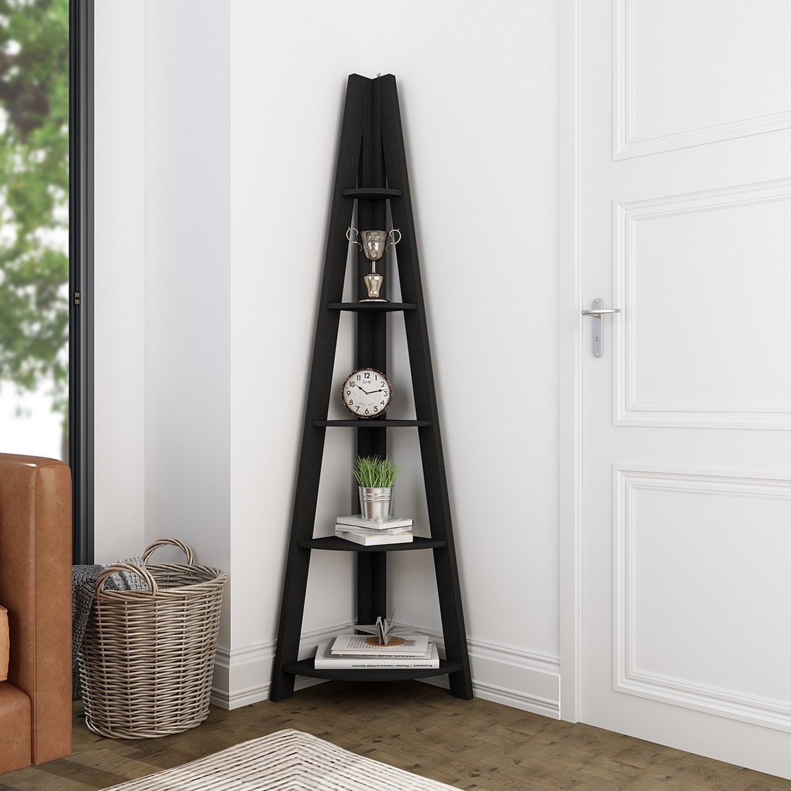 Tiva Ladder Corner Shelving By LPD - Wood Velvet
