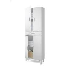 Valdo Tall Bathroom Cupboard White Gloss - Wood Velvet