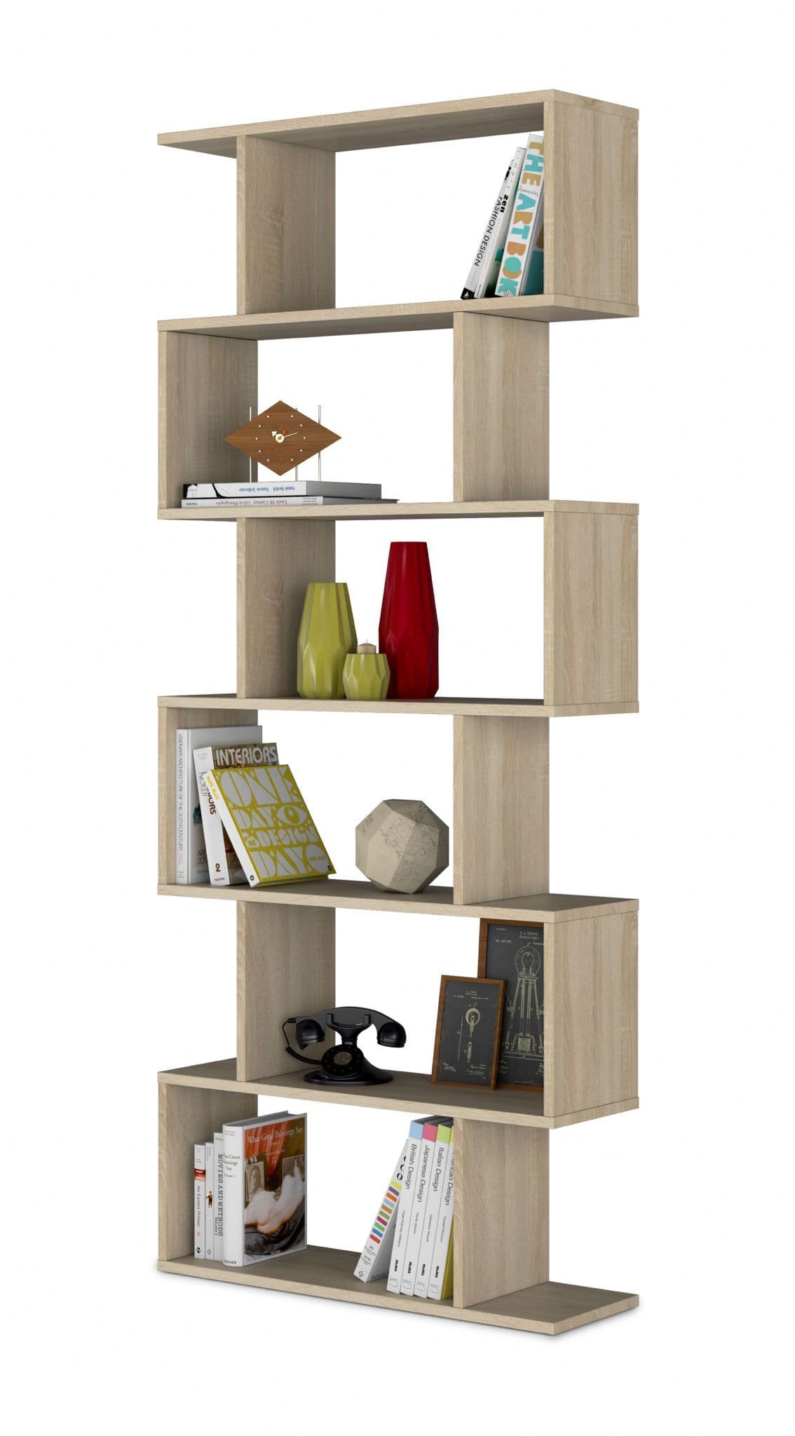 Zing Oak Effect Bookcase - Wood Velvet