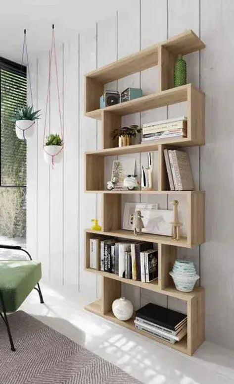 Zing Oak Effect Bookcase - Wood Velvet