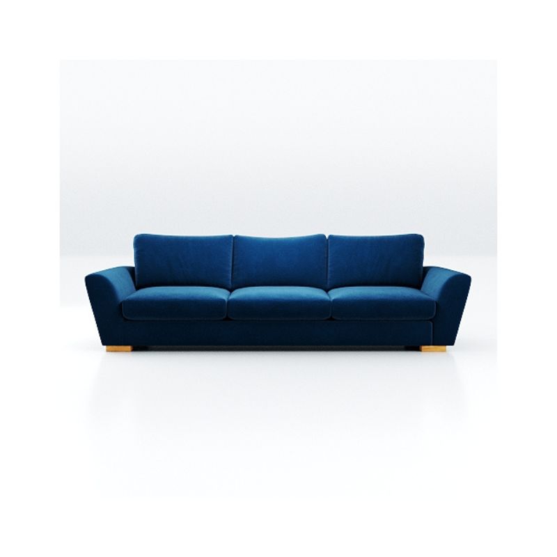 wood velvet 3 seater sofa blue 