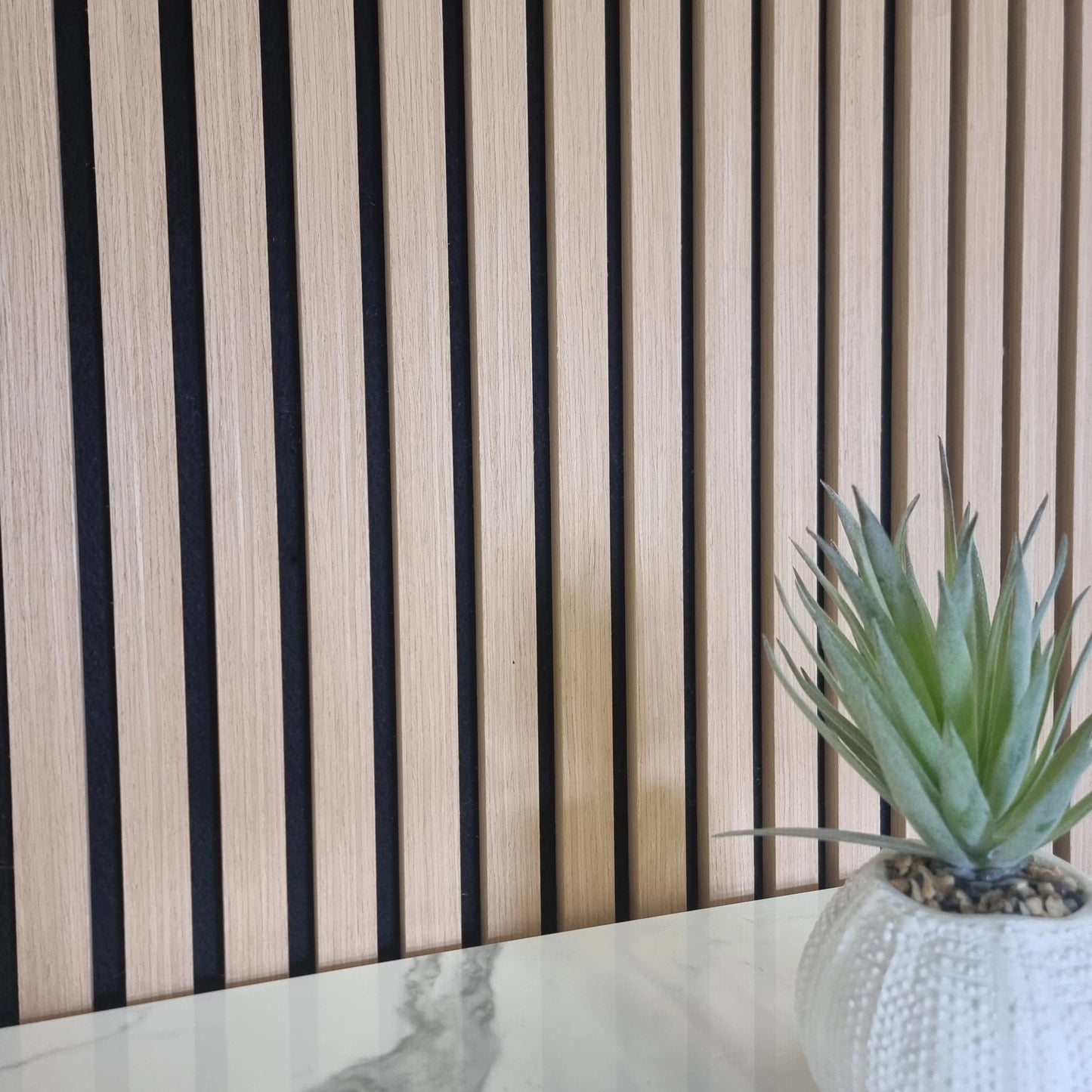 Acoustic Slatted Wall Panels - Light Oak