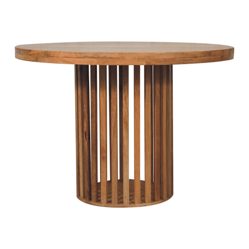 Crafted Solid Mango Wood Japanese-design Round Dining Table | Ariella Range | Wood Velvet