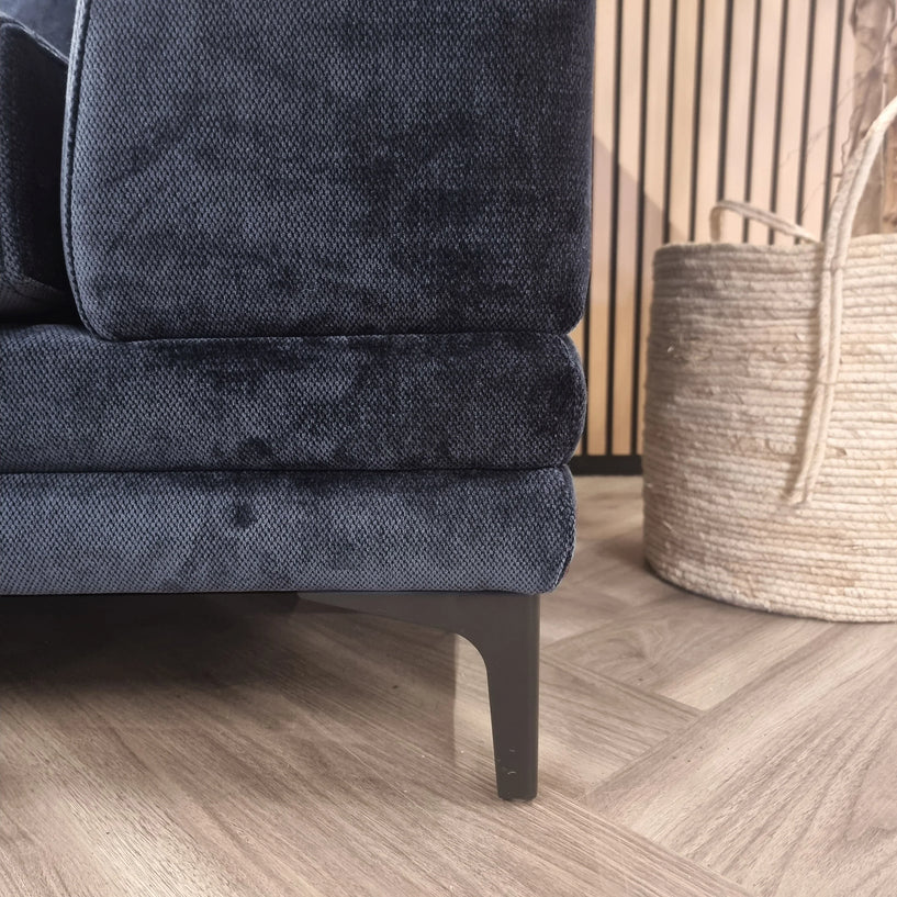 2 & 3 Seater Sofa Pack in Blue Velvet | Lenox Sofa Range | Wood Velvet - Wood Velvet