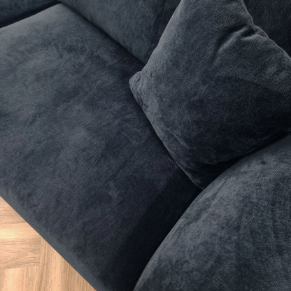 2 & 3 Seater Sofa Pack in Blue Velvet | Lenox Sofa Range | Wood Velvet