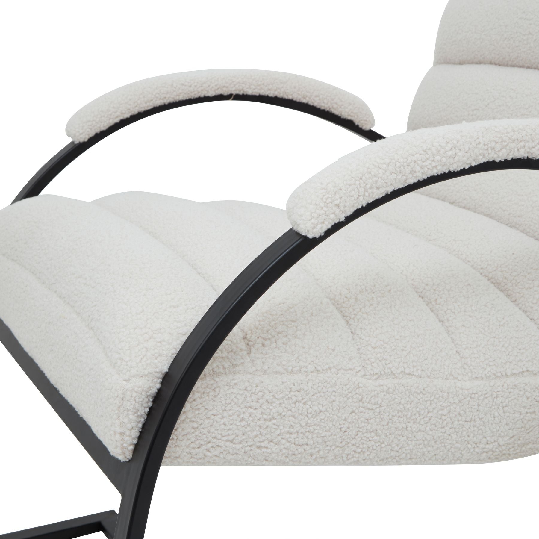 Boucle Ribbed Scandi Accent Chair In Ivory | Luxury comfort | Hills Interiors | - Wood Velvet