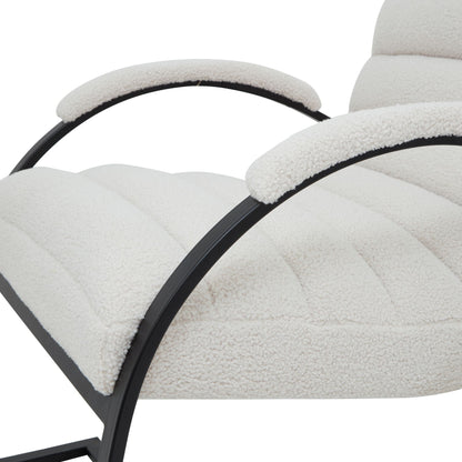 Boucle Ribbed Scandi Accent Chair In Ivory | Luxury comfort | Hills Interiors | - Wood Velvet