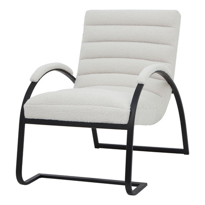 Boucle Ribbed Scandi Accent Chair In Ivory | Luxury comfort | Hills Interiors | - Wood Velvet