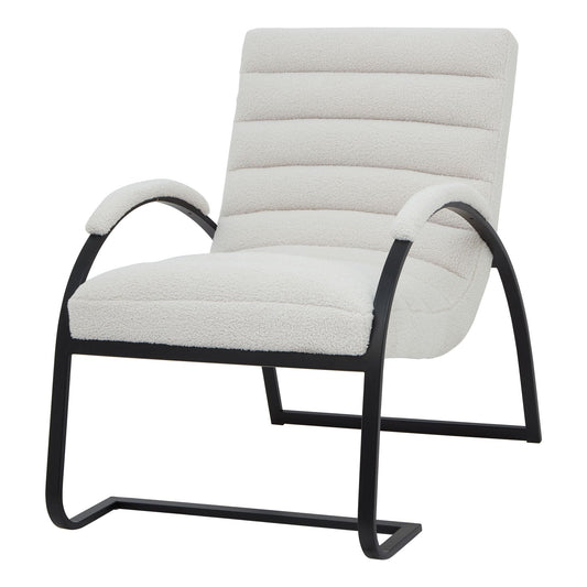 Boucle Ribbed Scandi Accent Chair In Ivory | Luxury comfort | Hills Interiors | - Wood Velvet