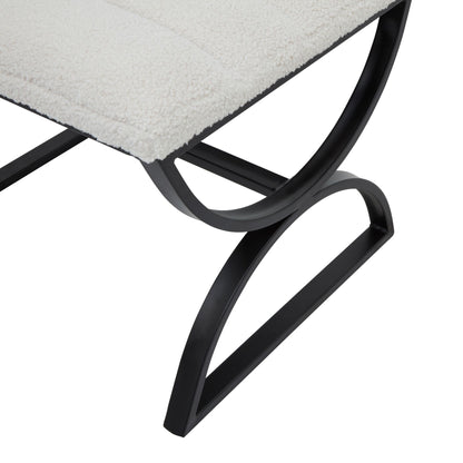 Boucle Ribbed Scandi Foot Stool In Ivory | Luxury comfort | Hills Interiors | - Wood Velvet