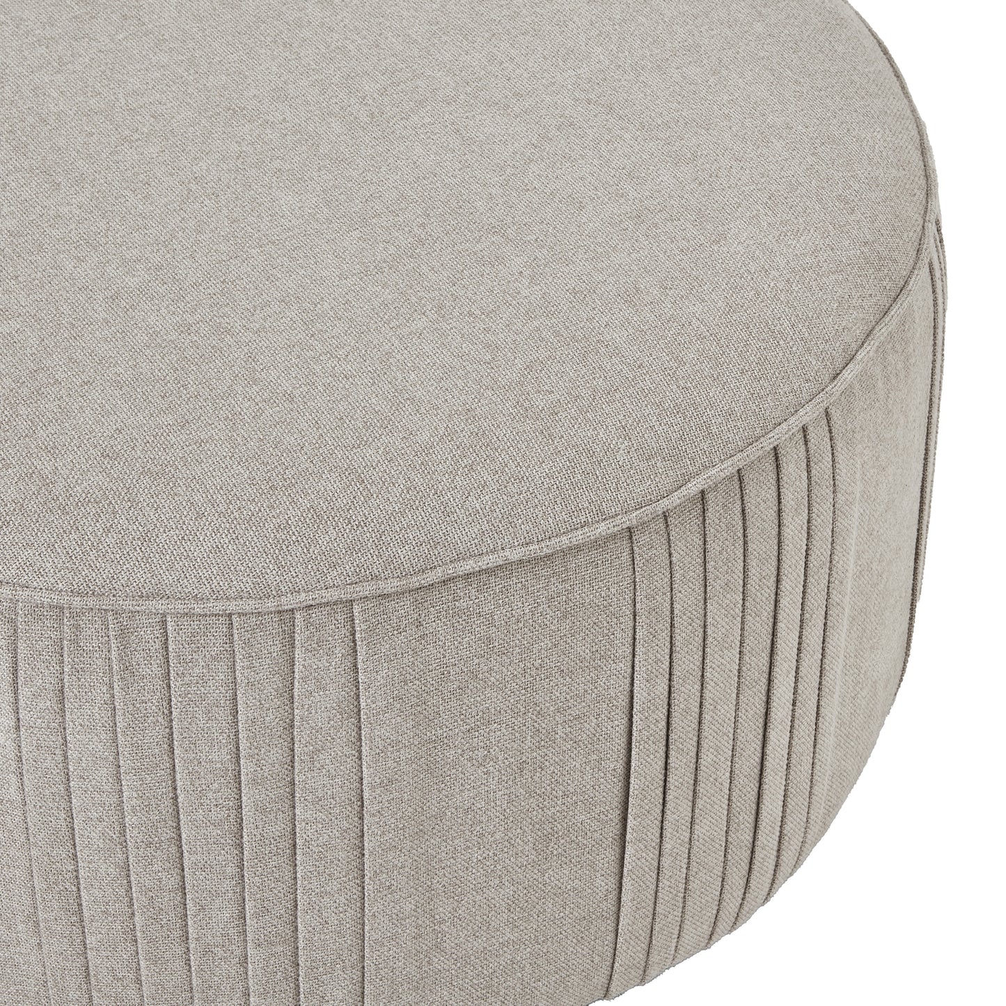 Lily Swivel Ottoman In Oatmeal Twill