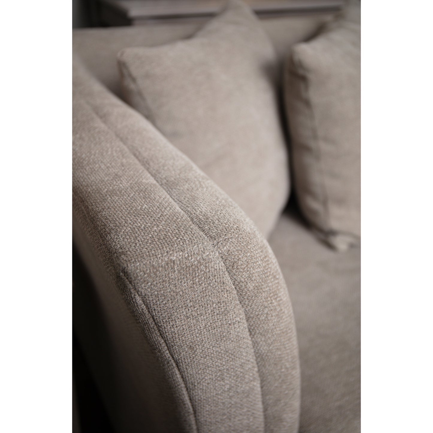 Vesper Taupe Cushion Back Three Seater Sofa