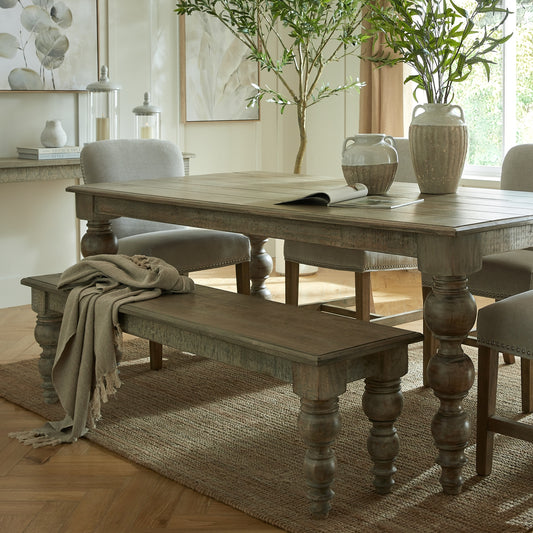 British Design Solid Mango Wood Dining Bench | Rutland Collection | Hill Interiors |