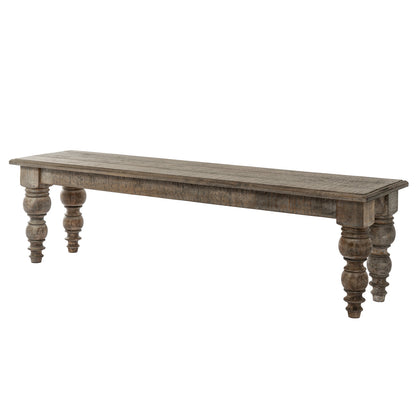 British Design Solid Mango Wood Dining Bench | Rutland Collection | Hill Interiors |