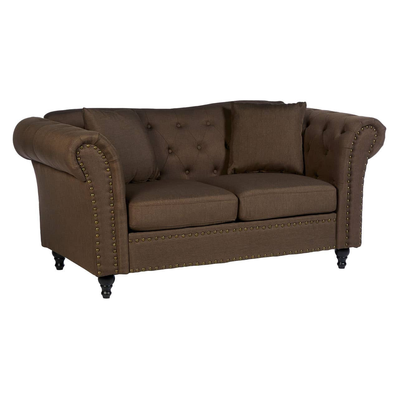 2 Seater Classic Chesterfield Sofa In Fable Brown | Wood Velvet - Wood Velvet