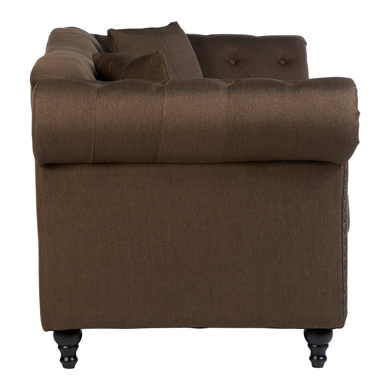 2 Seater Classic Chesterfield Sofa In Fable Brown | Wood Velvet - Wood Velvet
