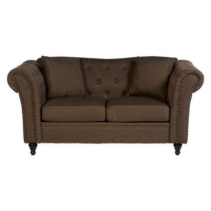 2 Seater Classic Chesterfield Sofa In Fable Brown | Wood Velvet - Wood Velvet