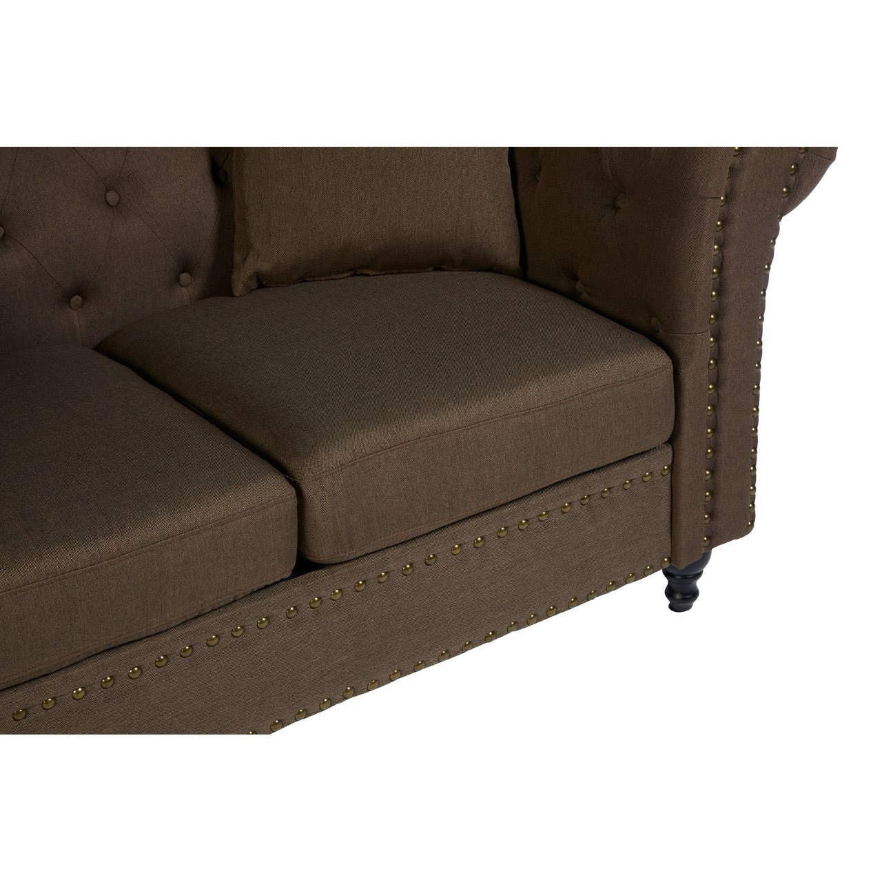 2 Seater Classic Chesterfield Sofa In Fable Brown | Wood Velvet - Wood Velvet