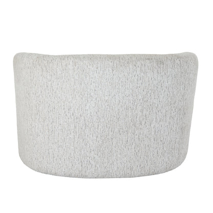 Alluring Curve Swivel Chair In Soft White Tactile Fabric | Sorelle | Hill Interiors