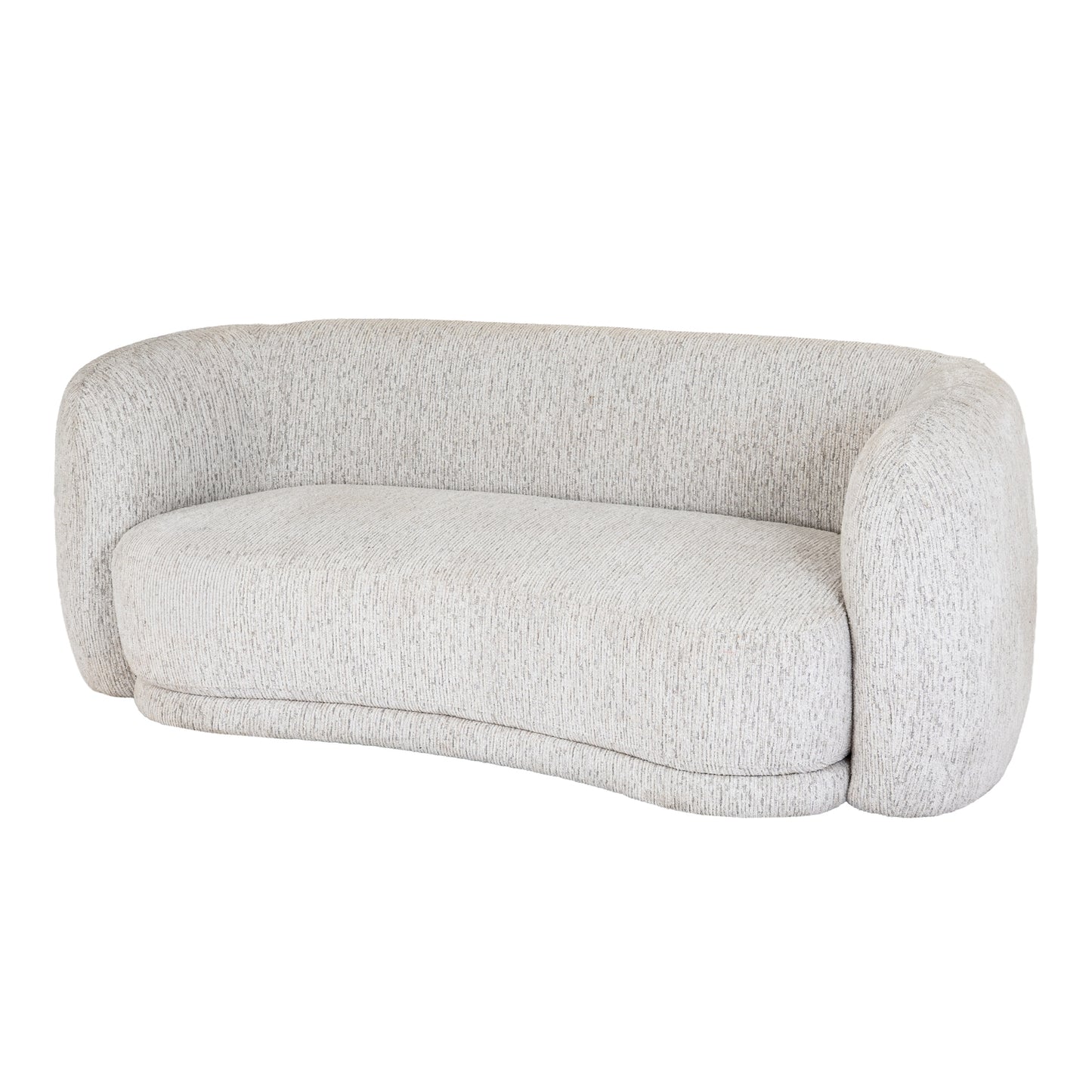 Alluring Curve Two Seater Sofa With Cushions In Plush Touch Friendly Fabric | Sorelle | Hill Interiors