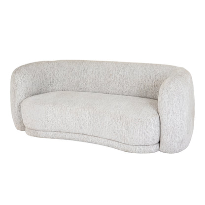 Alluring Curve Two Seater Sofa With Cushions In Plush Touch Friendly Fabric | Sorelle | Hill Interiors
