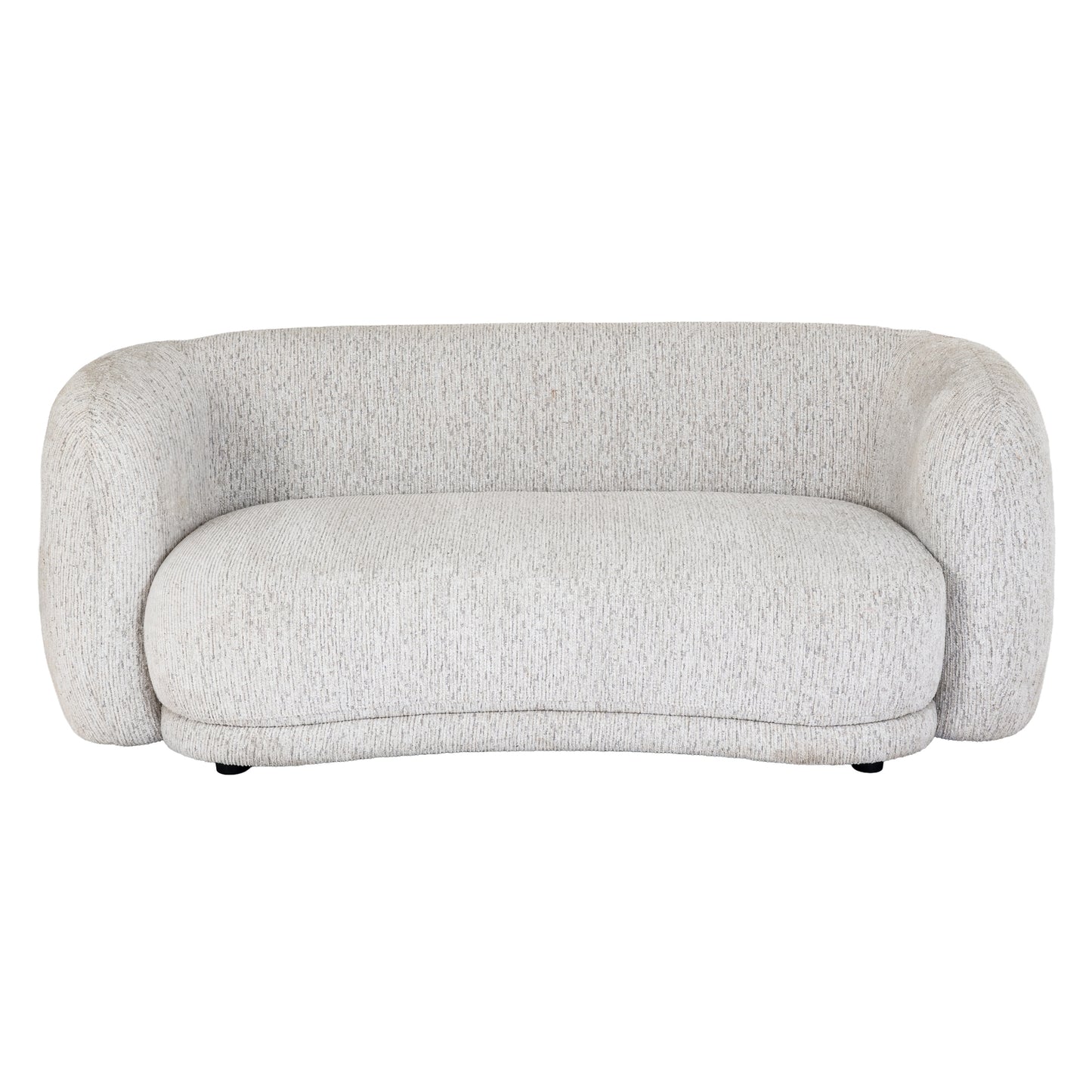 Alluring Curve Two Seater Sofa With Cushions In Plush Touch Friendly Fabric | Sorelle | Hill Interiors