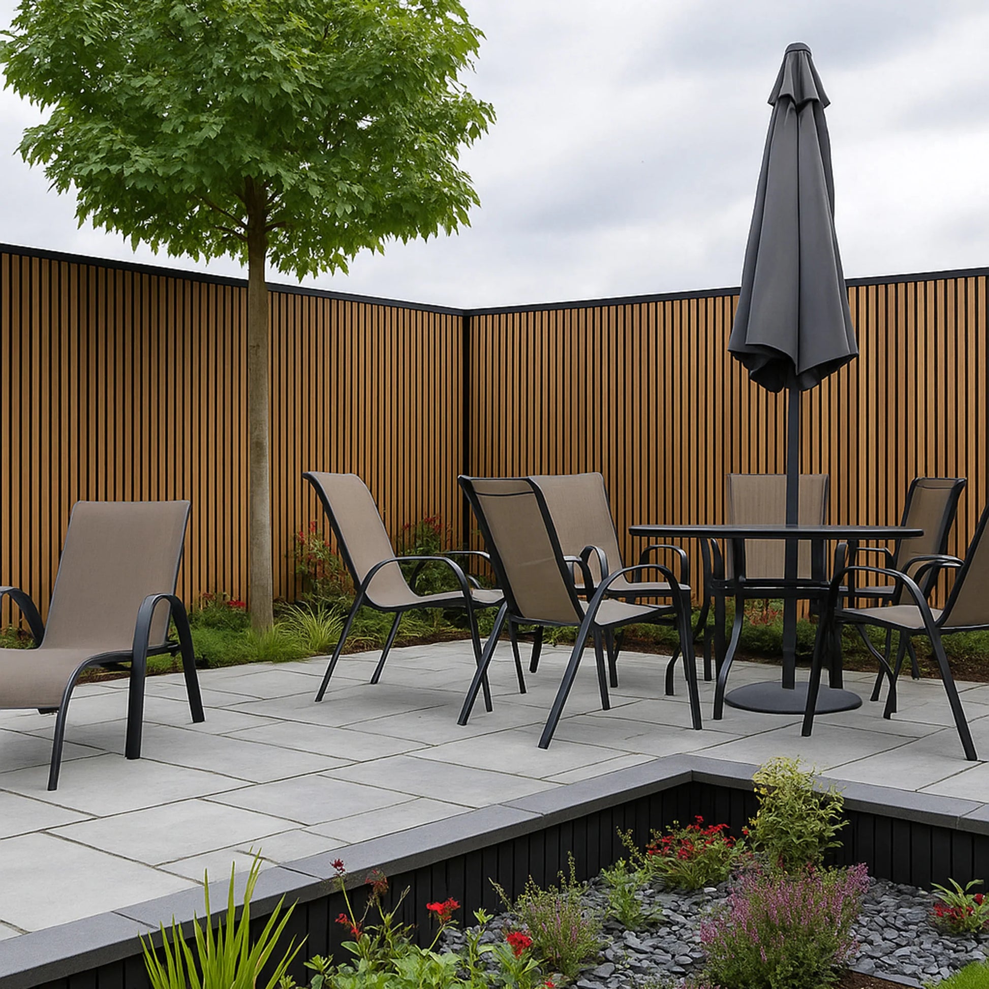 Eco-Exterior Slatted Composite Wall Panels | 2 Panel Pack - Wood Velvet