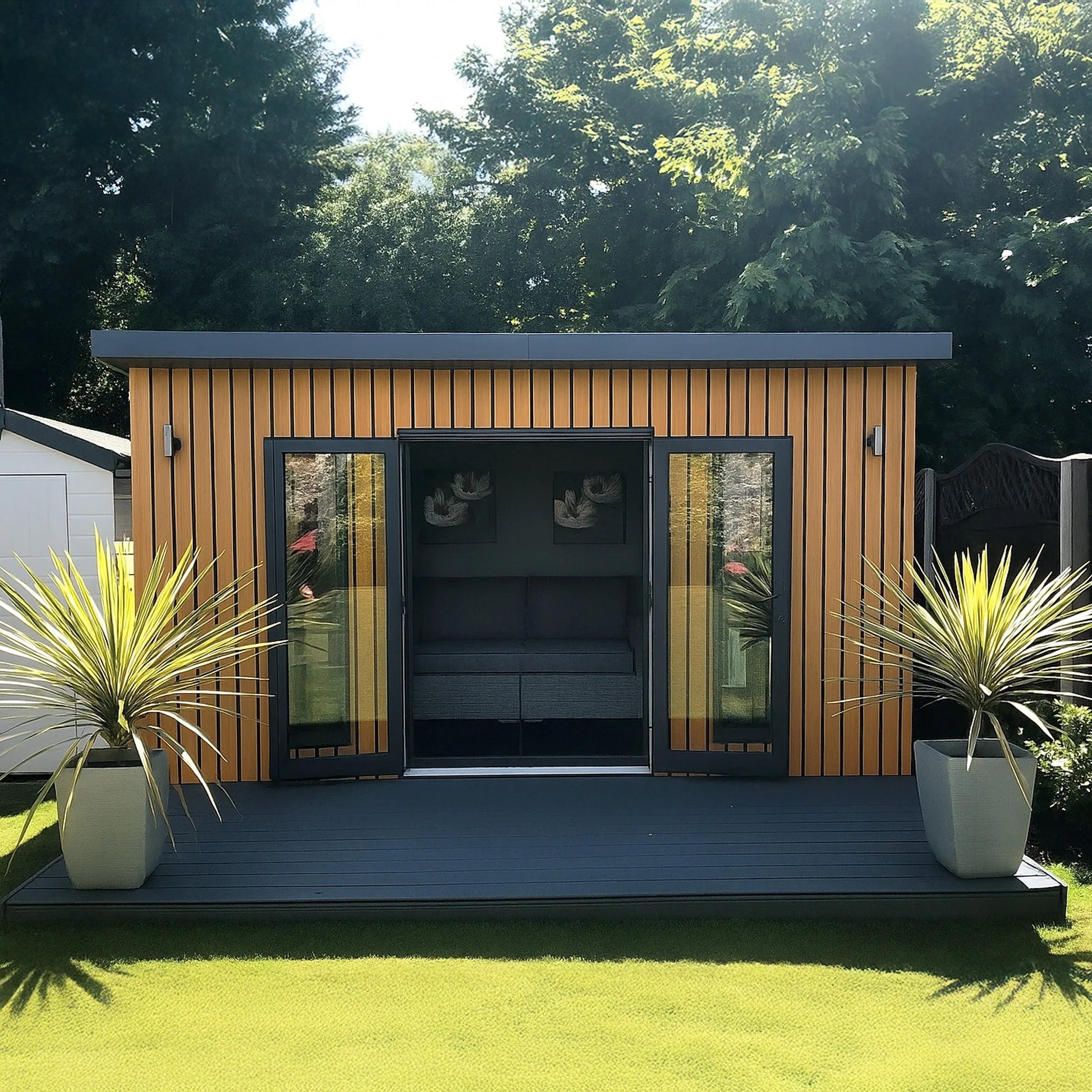 Eco-Exterior Slatted Composite Wall Panels | 2 Panel Pack - Wood Velvet