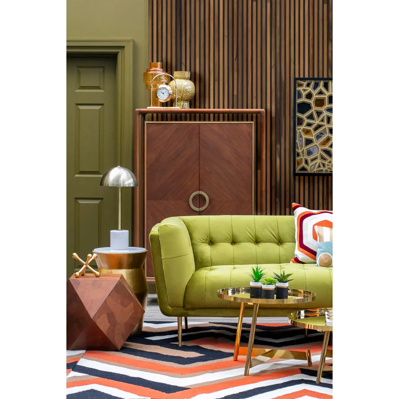 Geo Accent Side Table | Natural Walnut
