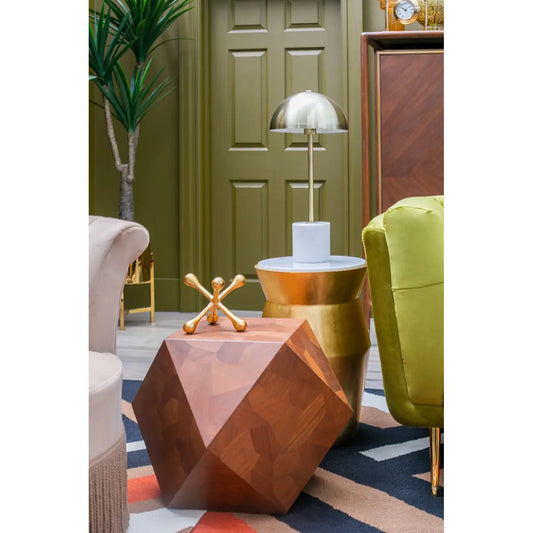 Geo Accent Side Table | Natural Walnut