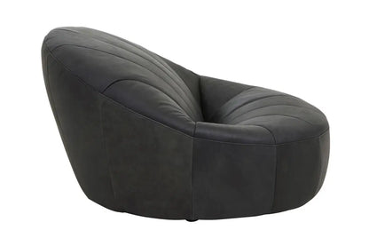 Leather Shell Accent Seat | Pleated Vintage Black