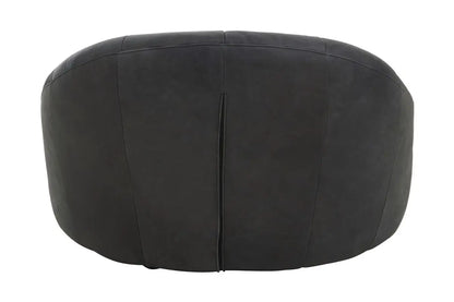 Leather Shell Accent Seat | Pleated Vintage Black