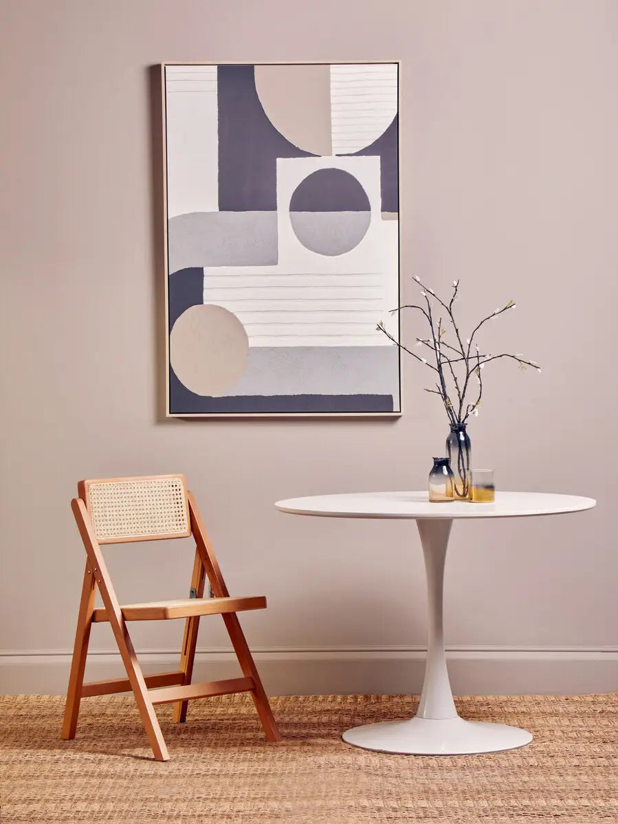 Folding Rattan Chair In Natural Beech Finish | Phili Range - Wood Velvet