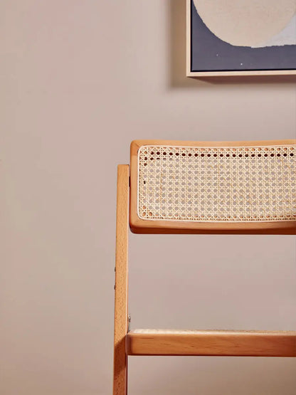 Folding Rattan Chair In Natural Beech Finish | Phili Range - Wood Velvet