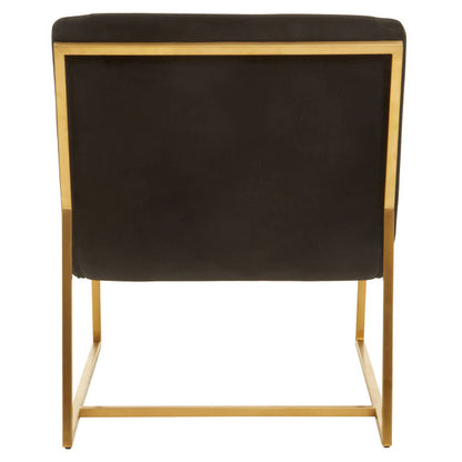 Ribbed Velvet Black and Matte Gold Lounge Chair | Vogue | Wood Velvet - Wood Velvet