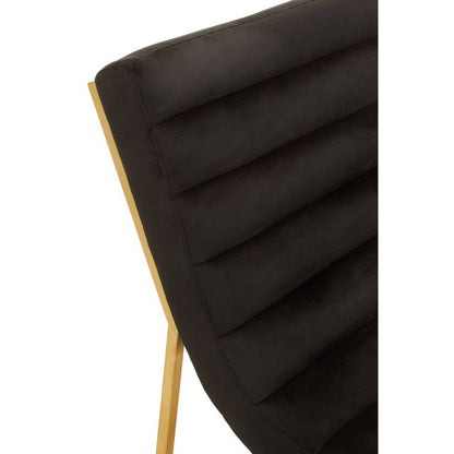 Ribbed Velvet Black and Matte Gold Lounge Chair | Vogue | Wood Velvet - Wood Velvet
