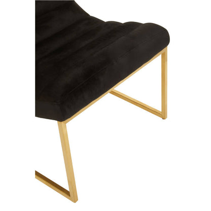 Ribbed Velvet Black and Matte Gold Lounge Chair | Vogue | Wood Velvet - Wood Velvet