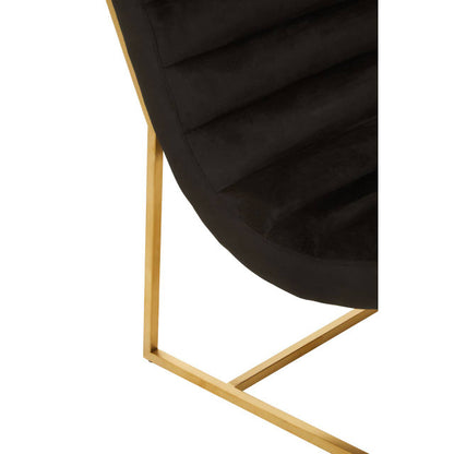 Ribbed Velvet Black and Matte Gold Lounge Chair | Vogue | Wood Velvet - Wood Velvet