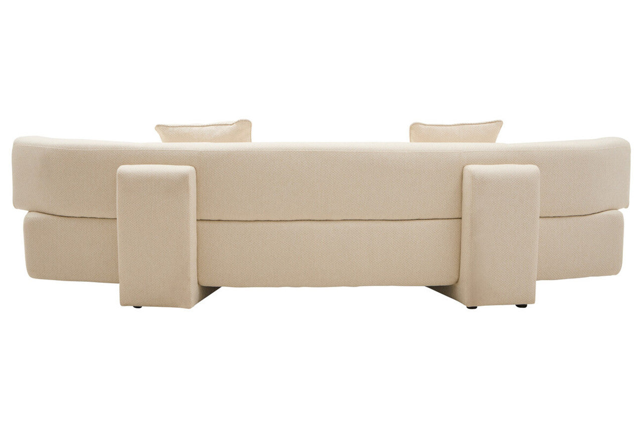 3 Seater Luxo Statement Sofa In Ozzano Cream Linen | Wood Velvet - Wood Velvet