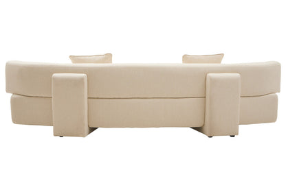 3 Seater Luxo Statement Sofa In Ozzano Cream Linen | Wood Velvet - Wood Velvet