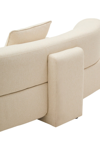 3 Seater Luxo Statement Sofa In Ozzano Cream Linen | Wood Velvet - Wood Velvet