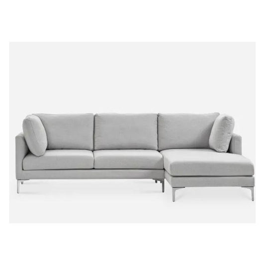 Adams Chaise Sectional Sofa In Dove Grey